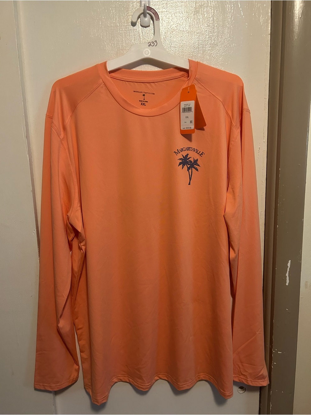 Margaritaville Men's Long-Sleeve Rash Guard - Coral